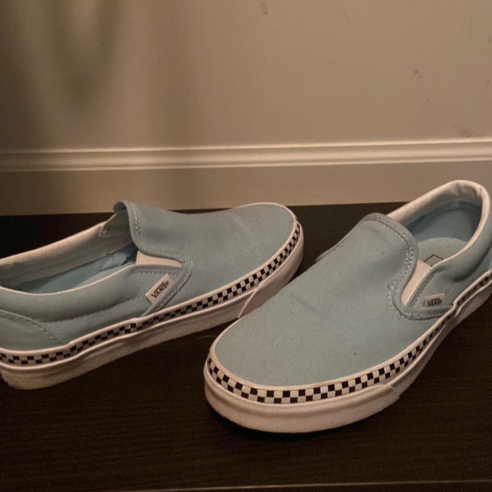 Blue vans with checkers
